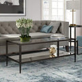 Hera 45 Wide Rectangular Coffee Table with Mirror Shelf