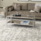 Hera 45 Wide Rectangular Coffee Table with Mirror Shelf