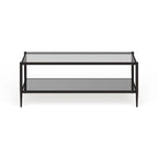 Hera 45 Wide Rectangular Coffee Table with Mirror Shelf