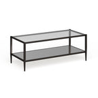 Hera 45 Wide Rectangular Coffee Table with Mirror Shelf