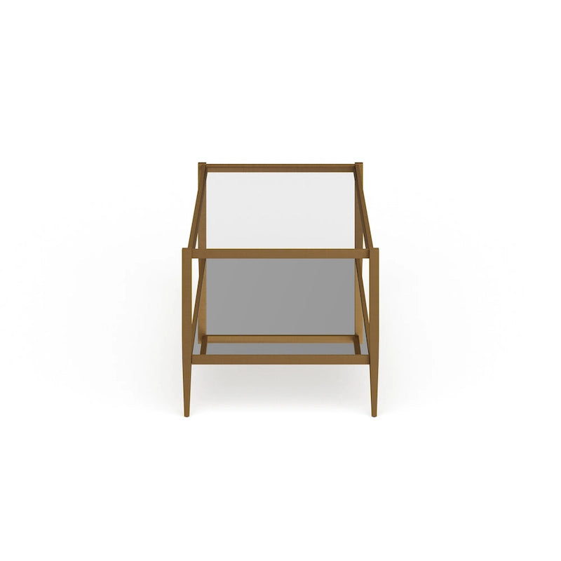 Hera 45 Wide Rectangular Coffee Table with Mirror Shelf