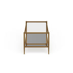 Hera 45 Wide Rectangular Coffee Table with Mirror Shelf