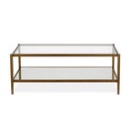 Hera 45 Wide Rectangular Coffee Table with Mirror Shelf