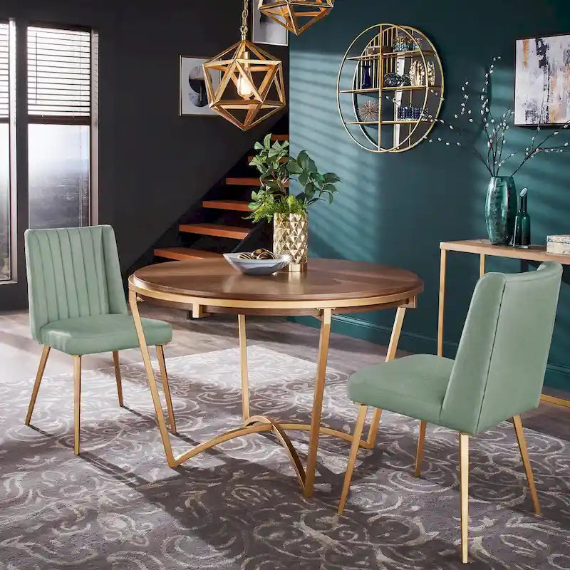 Jose Gold Finish Fabric Dining Chair (Set of 2) by iNSPIRE Q Modern