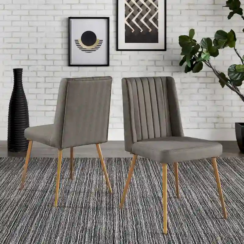 Jose Gold Finish Fabric Dining Chair (Set of 2) by iNSPIRE Q Modern