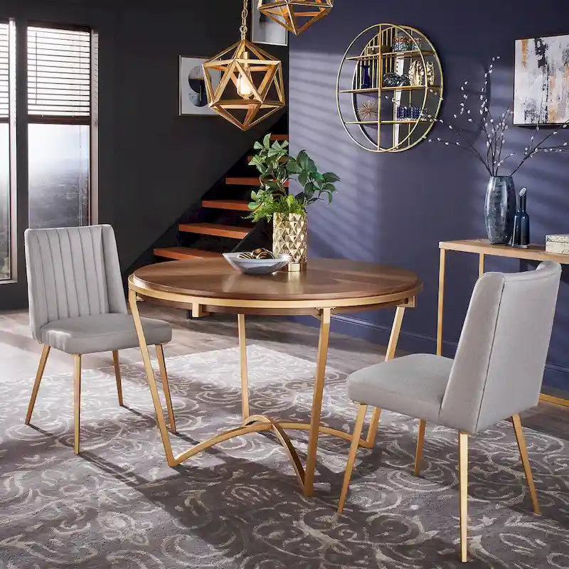 Jose Gold Finish Fabric Dining Chair (Set of 2) by iNSPIRE Q Modern