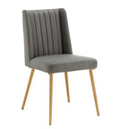 Jose Gold Finish Fabric Dining Chair (Set of 2) by iNSPIRE Q Modern