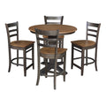 36 in Solid Wood Round Top Counter Height Dining Table with 4 Stools