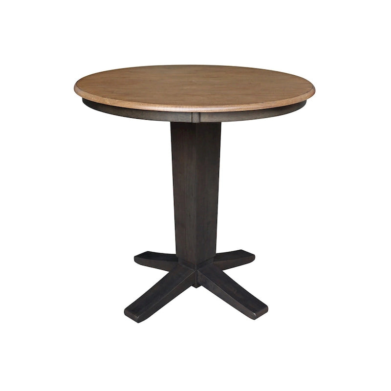 36 in Solid Wood Round Top Counter Height Dining Table with 4 Stools