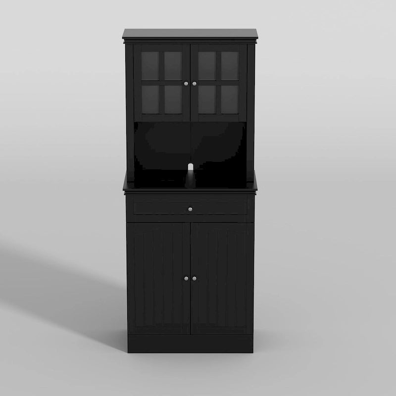 Buffet Cabinet w Hutch Kitchen Pantry Storage Cabinet White Sideboard