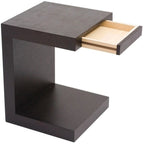 Wooden C-Shaped Accent Table