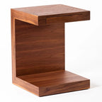 Wooden C-Shaped Accent Table