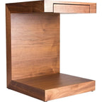 Wooden C-Shaped Accent Table