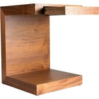 Wooden C-Shaped Accent Table