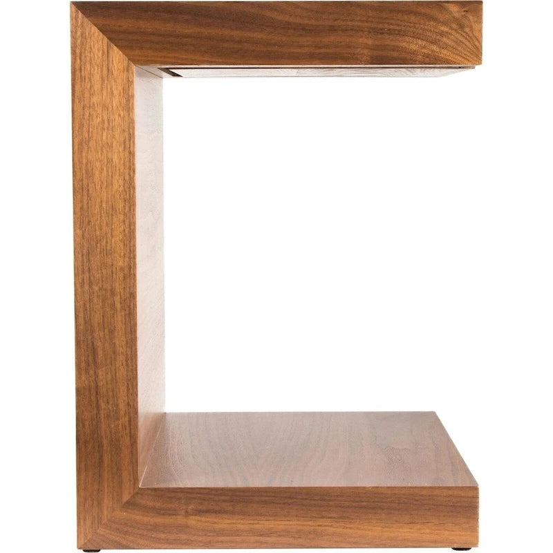 Wooden C-Shaped Accent Table