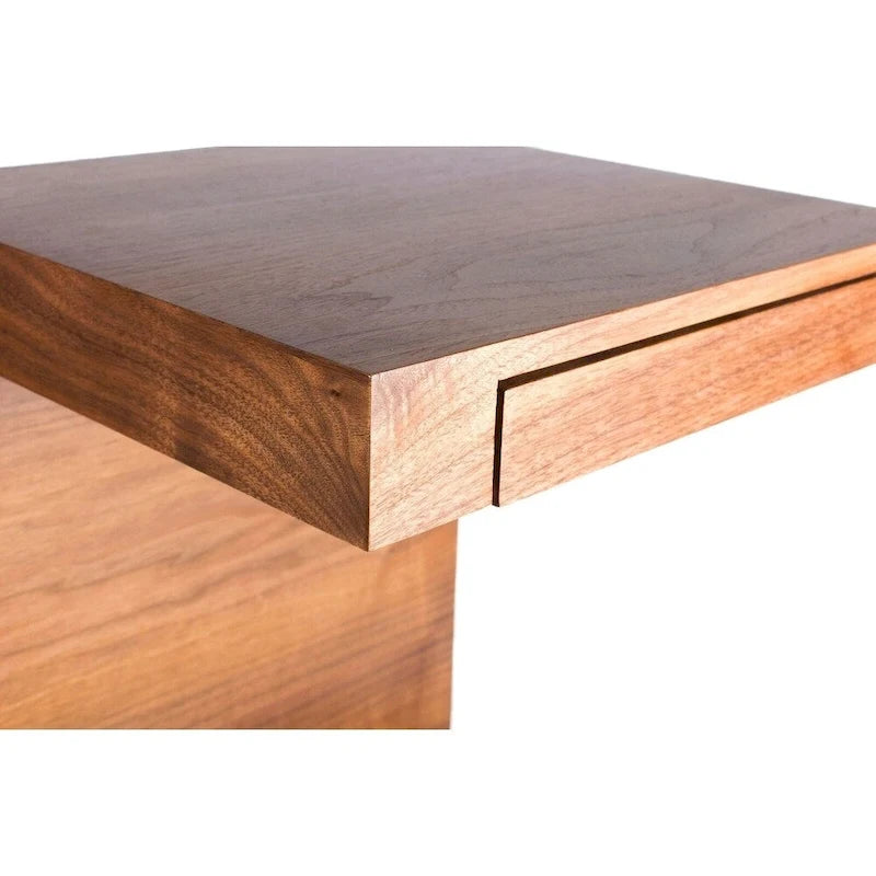Wooden C-Shaped Accent Table