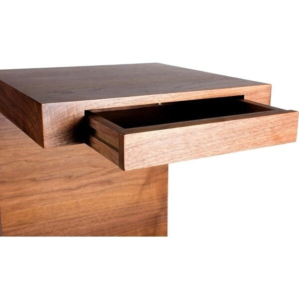 Wooden C-Shaped Accent Table