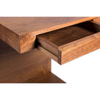 Wooden C-Shaped Accent Table