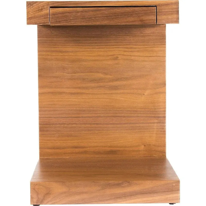 Wooden C-Shaped Accent Table