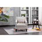 Linen Nailhead Accent Solid Wood Leg Living Room Armchair