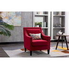 Linen Nailhead Accent Solid Wood Leg Living Room Armchair