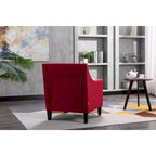 Linen Nailhead Accent Solid Wood Leg Living Room Armchair