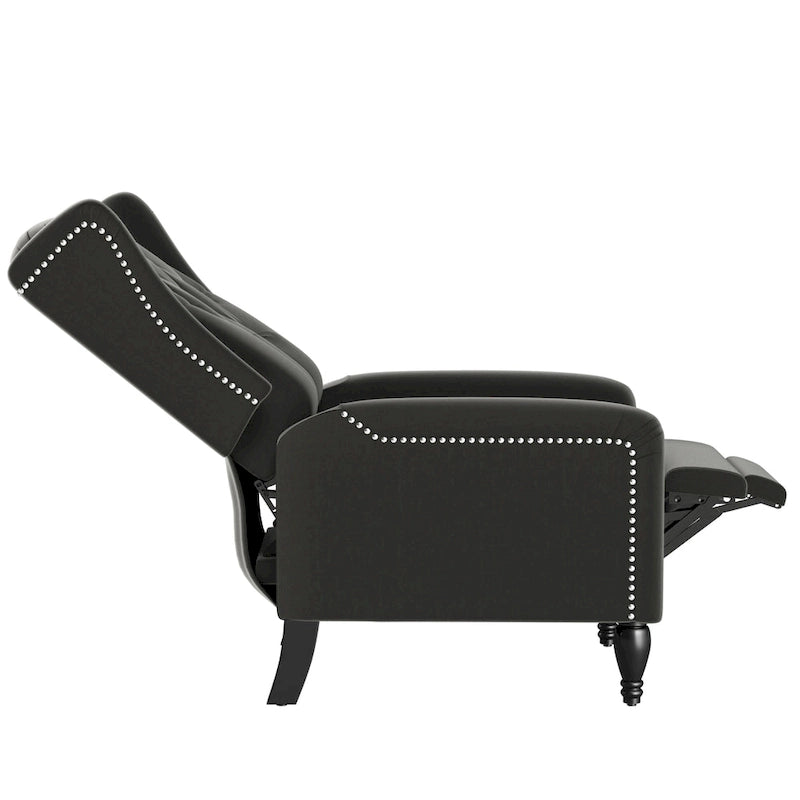 Gracewood Hollow Bea Velvet Wingback Push Back Recliner Chair