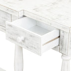 Retro Senior 4-Drawer 1-Shelf Console Table, Classic Entrance Display Table Entryway Table, Storage Sofa Table