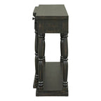 Retro Senior 4-Drawer 1-Shelf Console Table, Classic Entrance Display Table Entryway Table, Storage Sofa Table