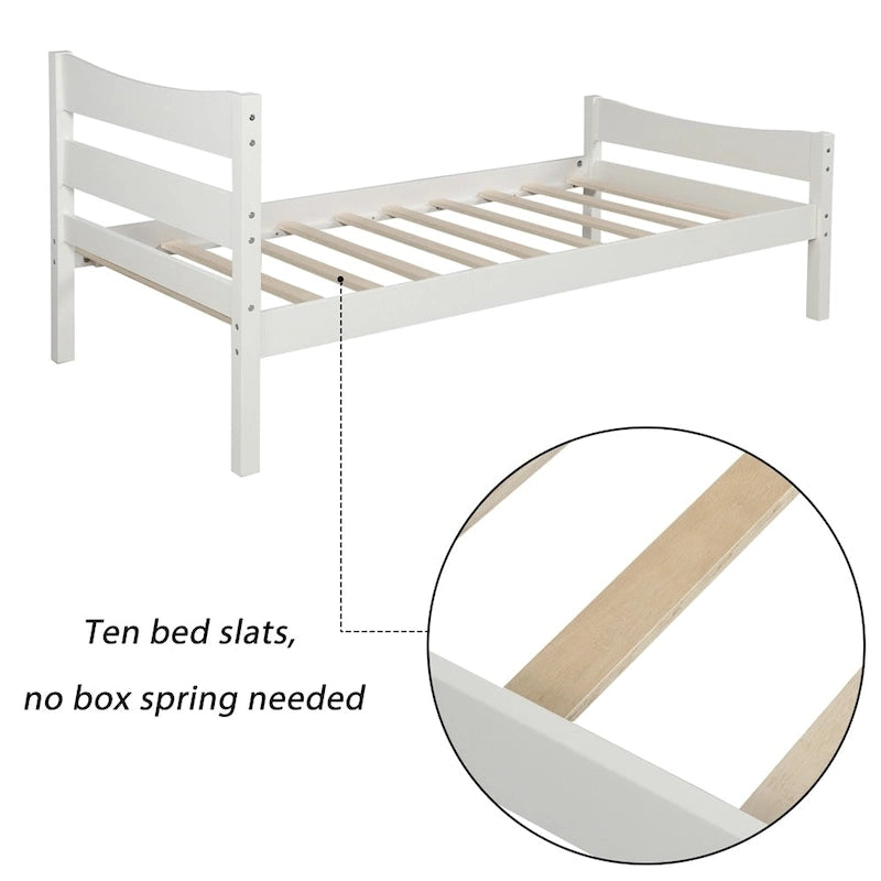 Wood Platform Bed with Headboard