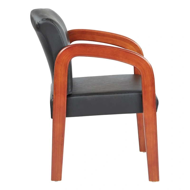 Oak Finish Wood Visitors Chair