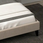 Upholsted Bed Frame with Wingback Headboard, Full Size