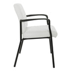 Guest Chair in Faux Leather and Black Frame