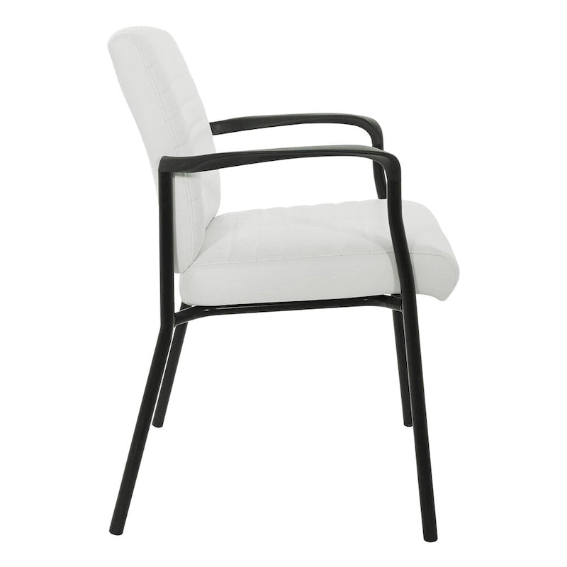 Guest Chair in Faux Leather and Black Frame