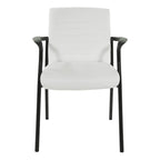 Guest Chair in Faux Leather and Black Frame