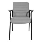 Guest Chair in Faux Leather and Black Frame