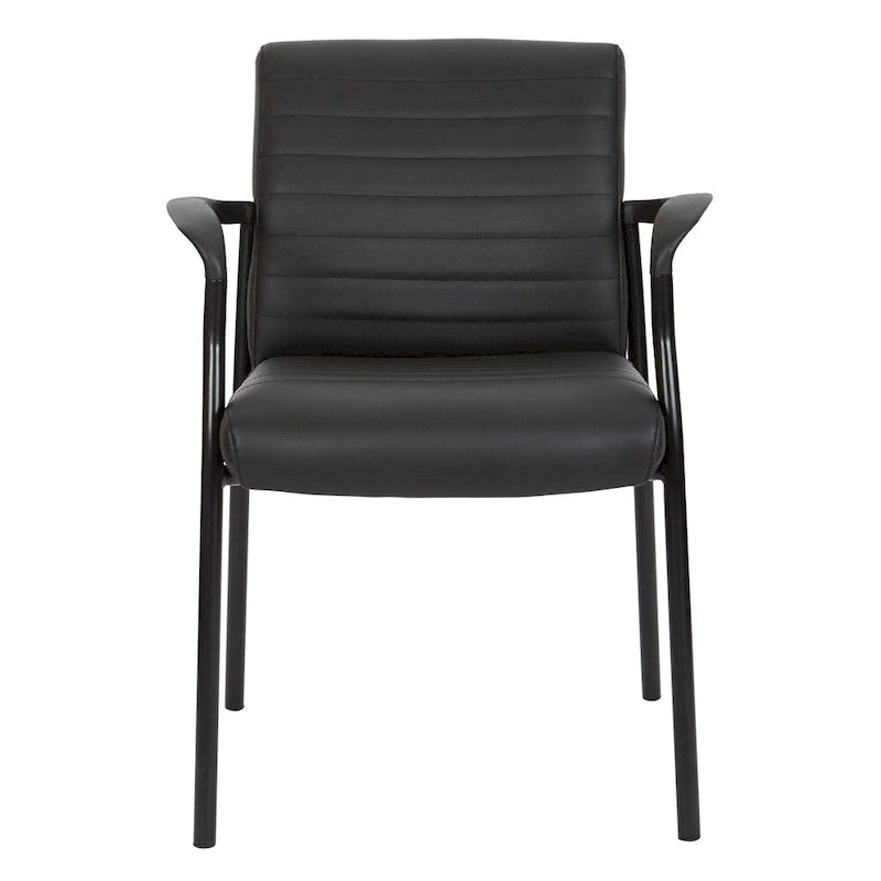 Guest Chair in Faux Leather and Black Frame