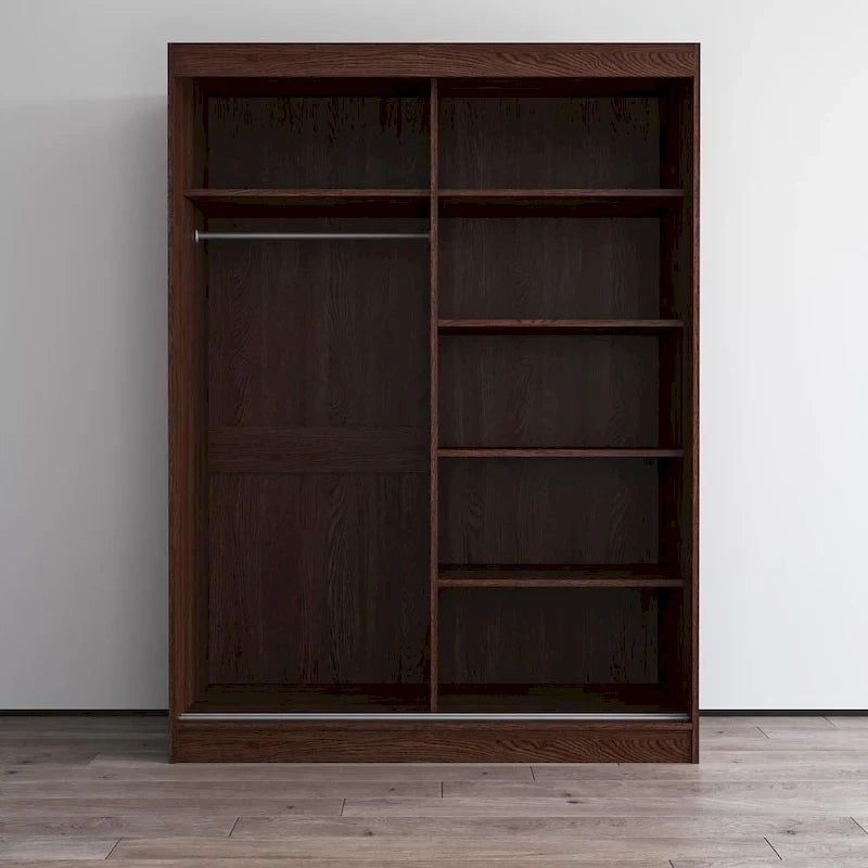 Aria High Gloss 2-door Modern Wardrobe with Mirror