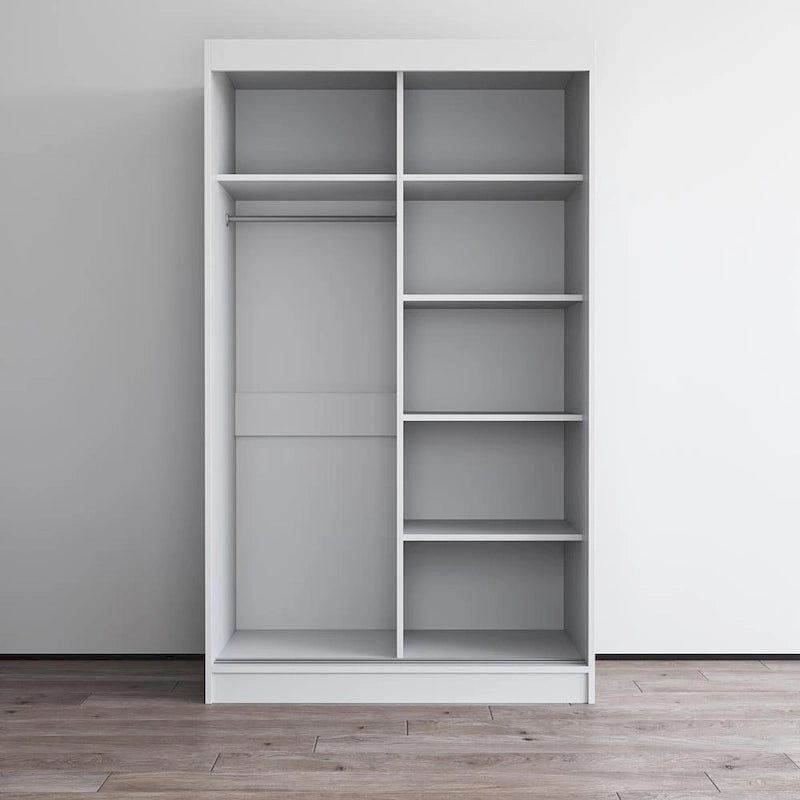 Aria High Gloss 2-door Modern Wardrobe with Mirror