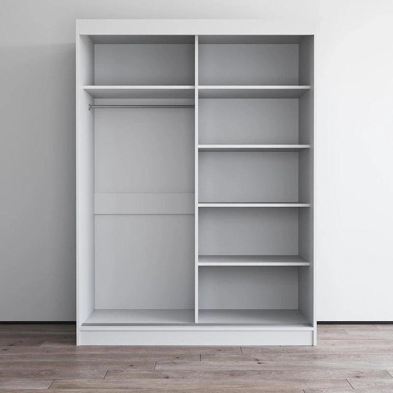 Aria High Gloss 2-door Modern Wardrobe with Mirror