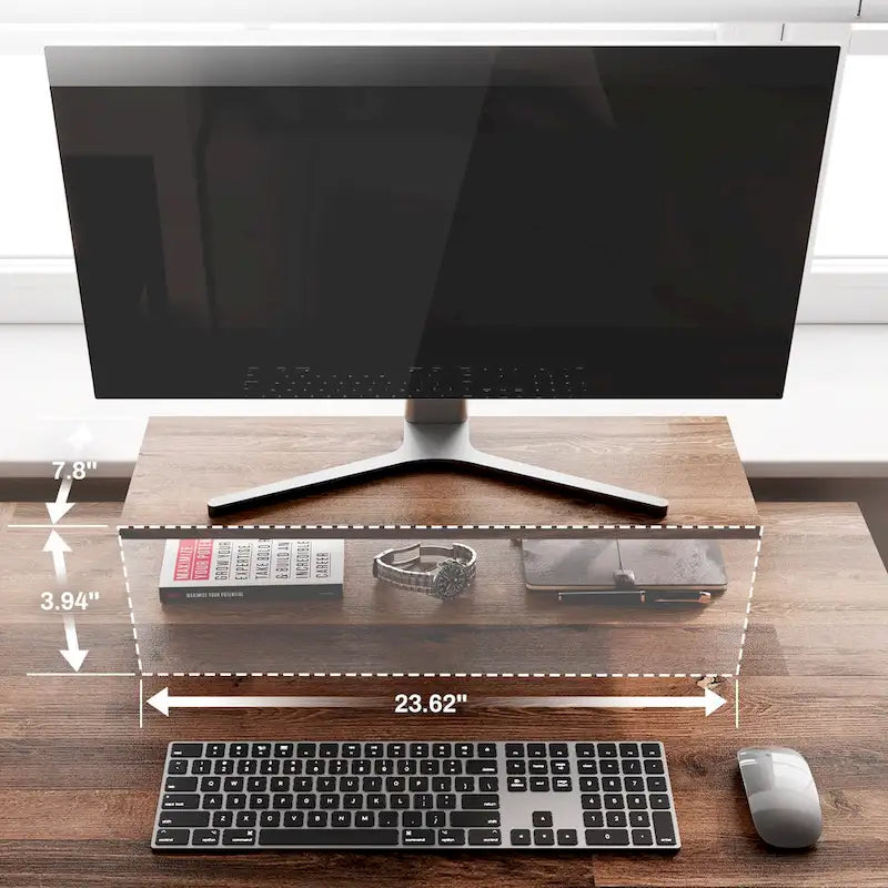 60 L-shaped Computer Desk Home Office Study Writing Desk with Monitor Stand and Storage Shelf