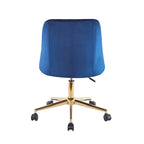 Porthos Home Ryo Swivel Office Chair, Velvet, Gold Chrome Legs