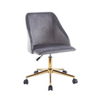 Porthos Home Ryo Swivel Office Chair, Velvet, Gold Chrome Legs