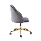 Porthos Home Ryo Swivel Office Chair, Velvet, Gold Chrome Legs
