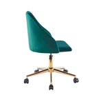 Porthos Home Ryo Swivel Office Chair, Velvet, Gold Chrome Legs