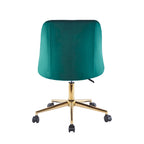 Porthos Home Ryo Swivel Office Chair, Velvet, Gold Chrome Legs