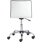 Carson Carrington Olafsvik Swivel Mid Back Armless Ribbed Task Leather White Upholstery Office Chair