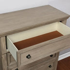 Transitional-Style Grey Wood Two-Piece Set: Storage Sleigh Bed & Cabinet Combo