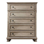 Transitional-Style Grey Wood Two-Piece Set: Storage Sleigh Bed & Cabinet Combo