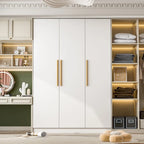 Wardrobe Armoire Wooden Closet Cabinet 6 Storage Cube and Hanging Rod